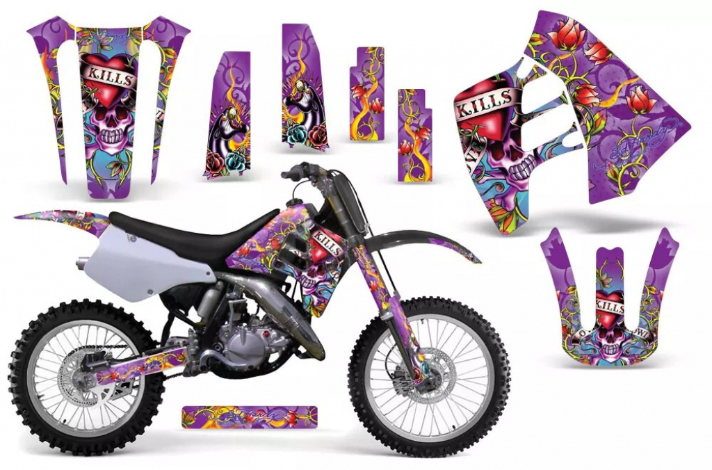 Ed-Hardy - Lovekills Lila ohne Nummernfeldern für Suzuki RM 125 1992