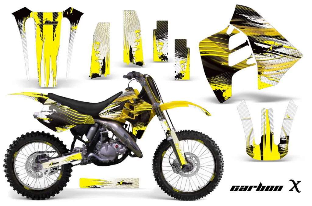 Carbon-X Gelb mit Nummernfeldern für Suzuki RM 250 1989-1992