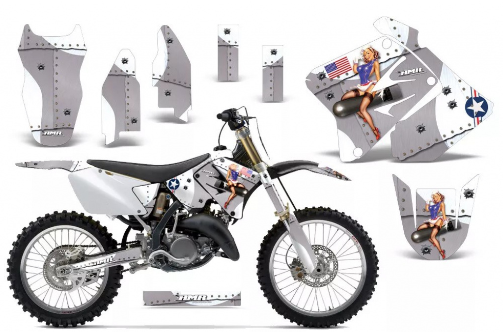 T-Bomber Weiß ohne Nummernfeldern für Suzuki RM 125 2001-2009
