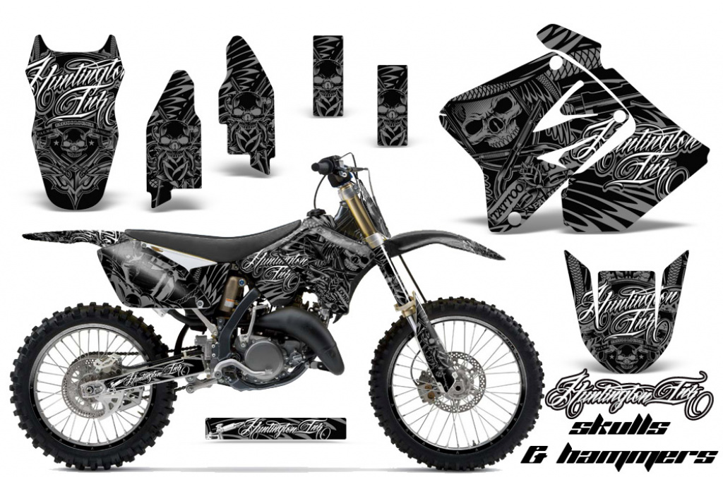 Skulls N Hammers Silber mit Nummernfeldern für Suzuki RM 125 2001-2009
