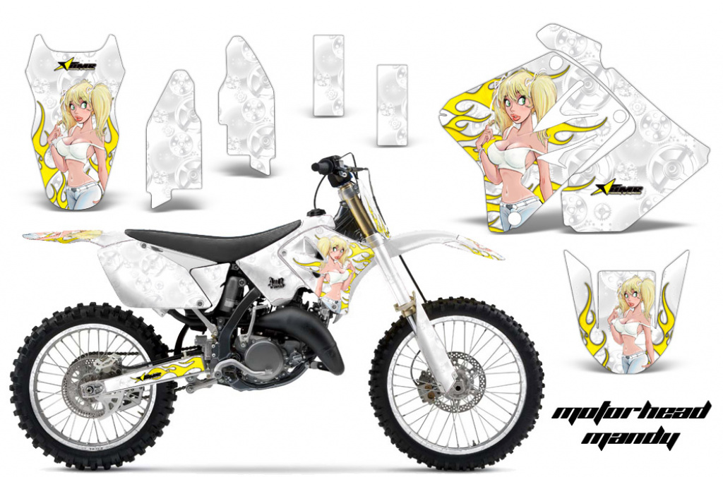 Motorhead Mandy Weiß mit Nummernfeldern für Suzuki RM 125 2001-2009