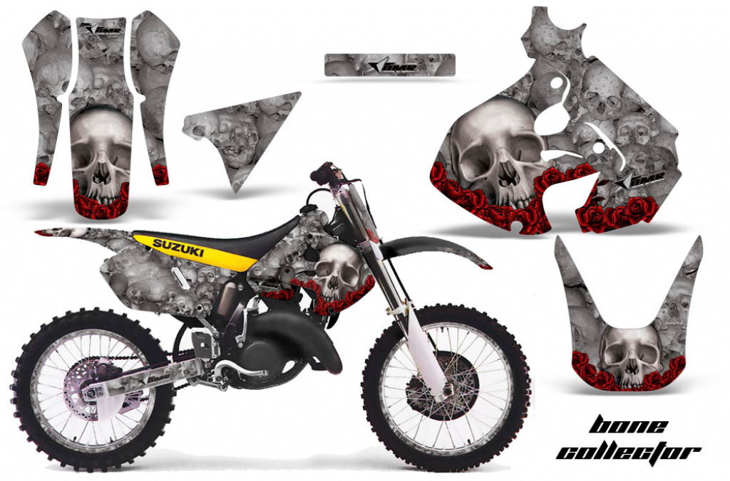 Bone Collector Silber mit Nummernfeldern für Suzuki RM 125 1999-2000