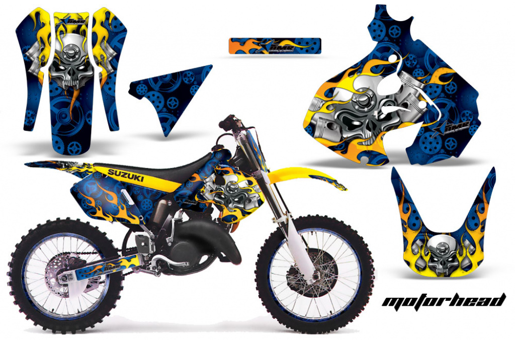 Motorhead Blau mit Nummernfeldern für Suzuki RM 125 1999-2000