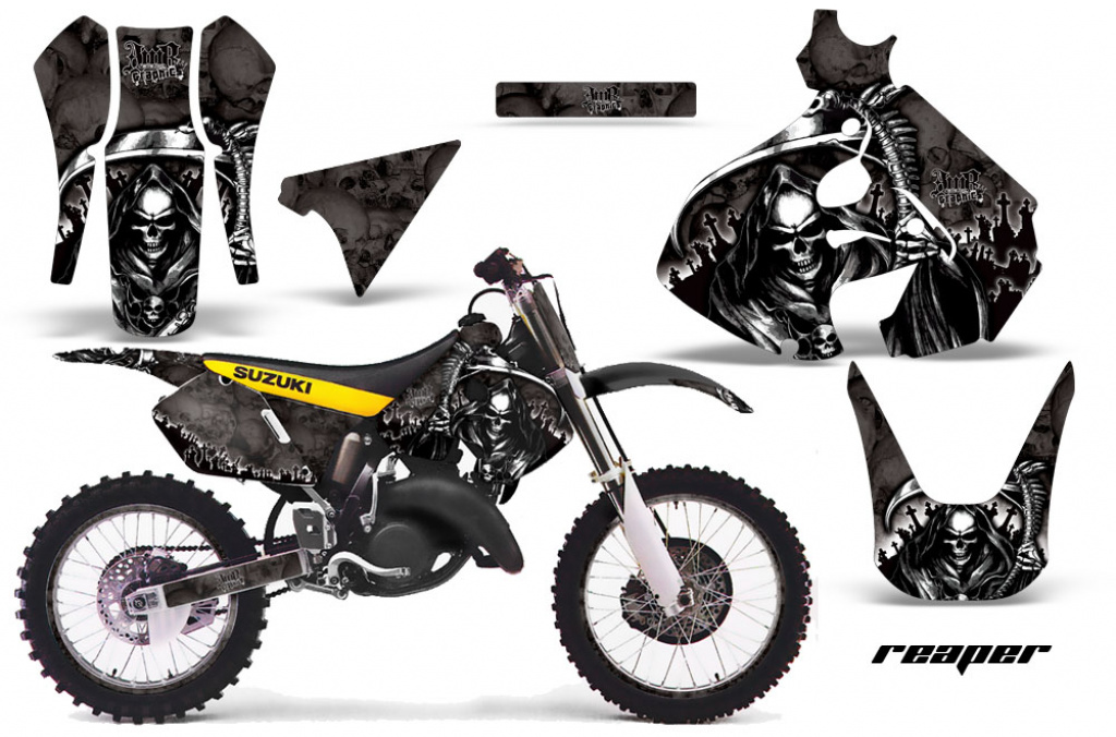 Reaper Schwarz mit Nummernfeldern für Suzuki RM 125 1999-2000