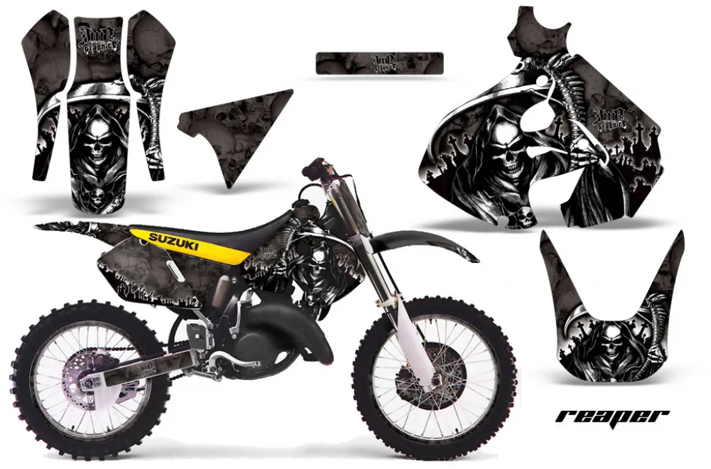 Reaper Schwarz mit Nummernfeldern für Suzuki RM 125 1999-2000