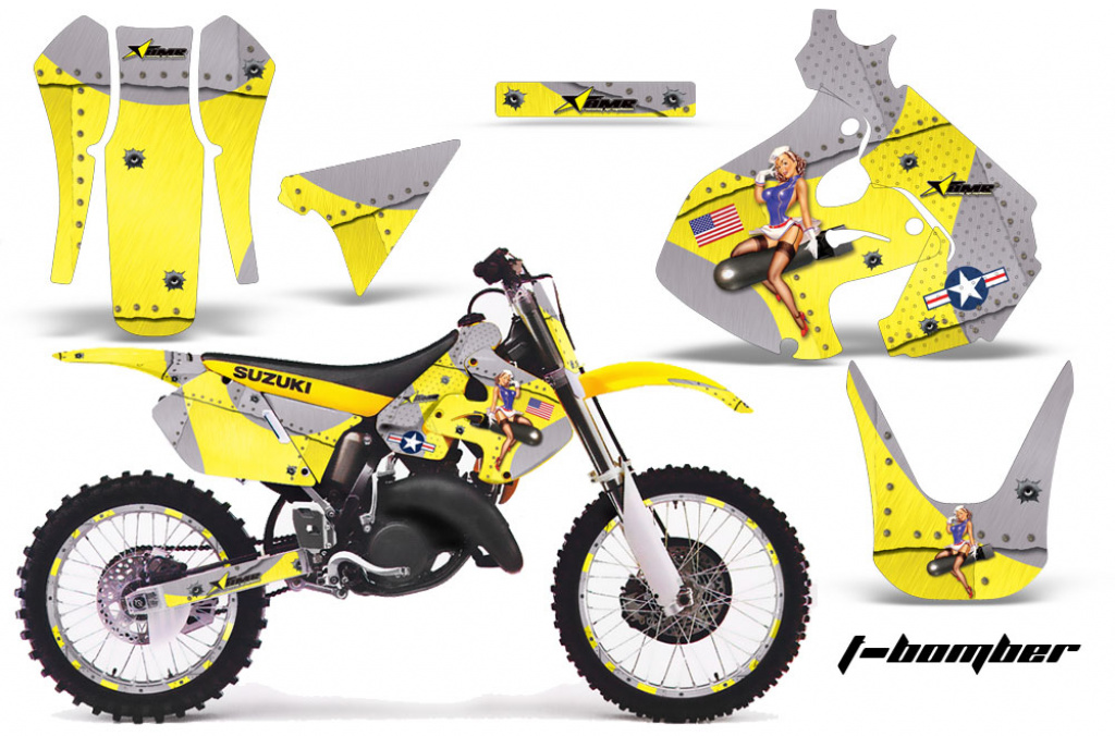 T-Bomber Gelb mit Nummernfeldern für Suzuki RM 125 1999-2000