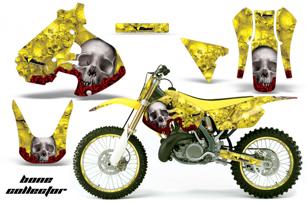 Bone Collector Gelb mit Nummernfeldern für Suzuki RM 250 1999-2000