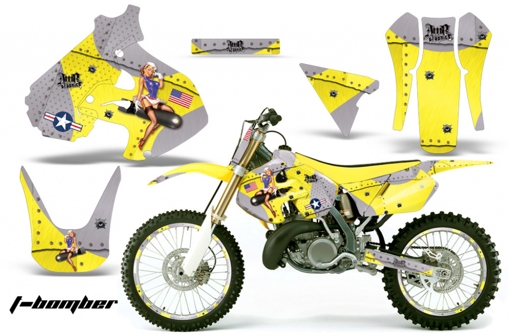 T-Bomber Gelb mit Nummernfeldern für Suzuki RM 250 1999-2000