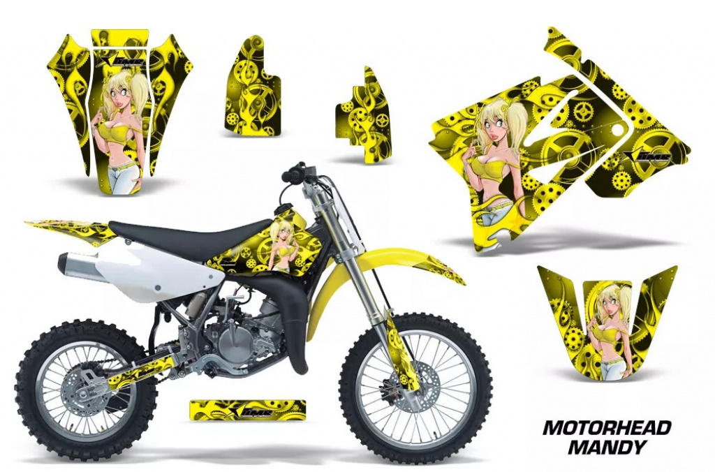Motorhead Mandy Gelb ohne Nummernfeldern für Suzuki RM 85 2001-2023