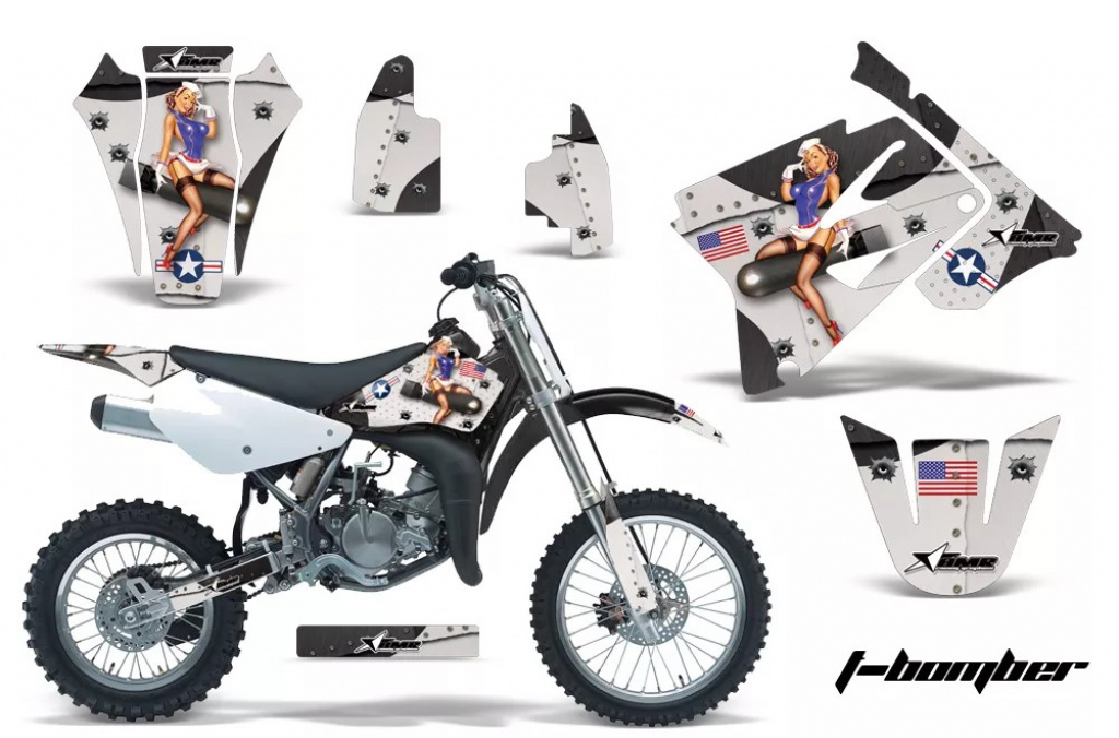 T-Bomber Schwarz ohne Nummernfeldern für Suzuki RM 85 2001-2023