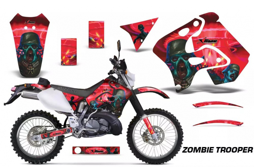 Zombie Trooper Rot ohne Nummernfeldern für Suzuki RMX 250S 1996-1998