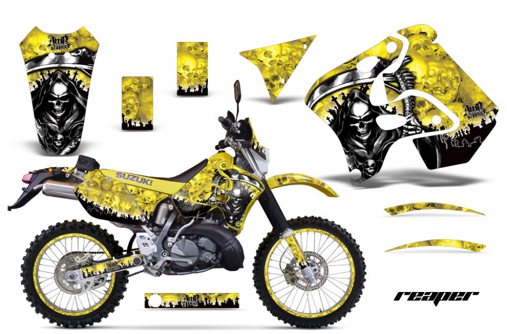 Reaper Gelb mit Nummernfeldern für Suzuki RMX 250S 1996-1998