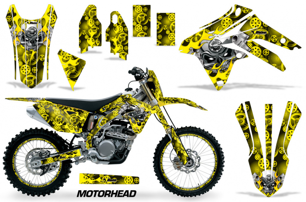 Motorhead Gelb mit Nummernfeldern für Suzuki RMX 450Z 2009-2017