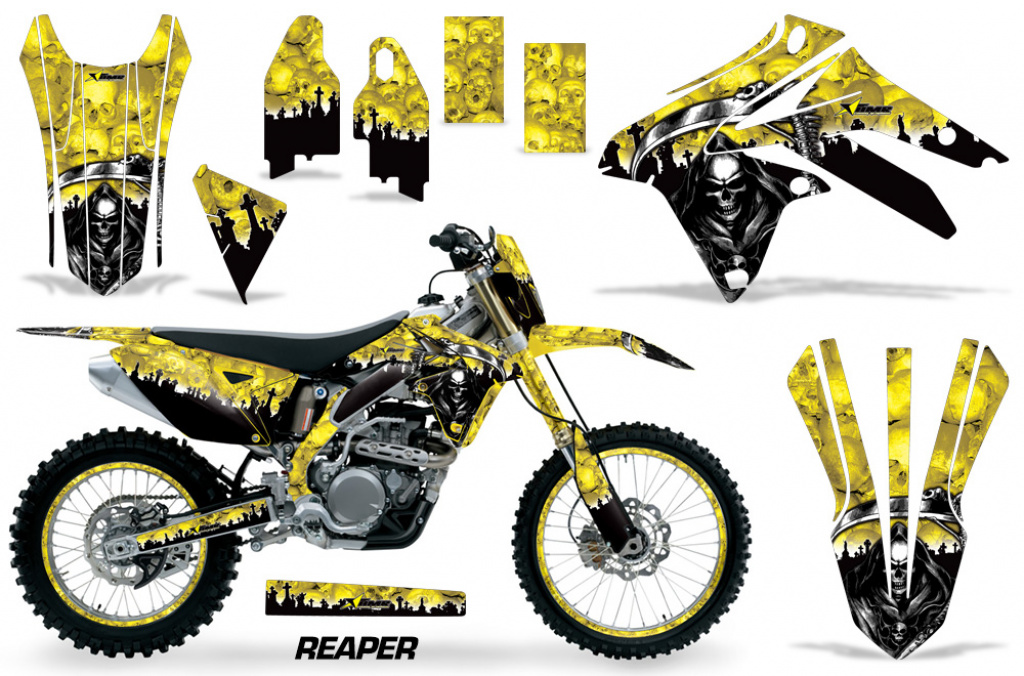 Reaper Gelb mit Nummernfeldern für Suzuki RMX 450Z 2009-2017