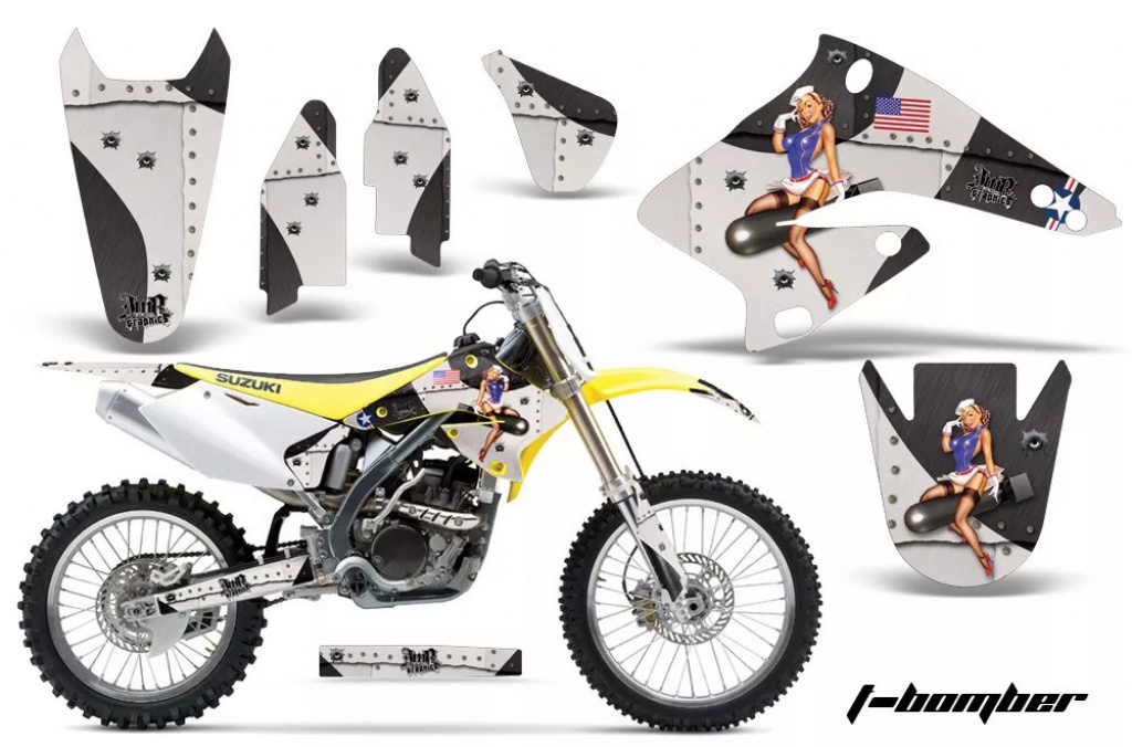 T-Bomber Schwarz ohne Nummernfeldern für Suzuki RMZ 250 2004-2006