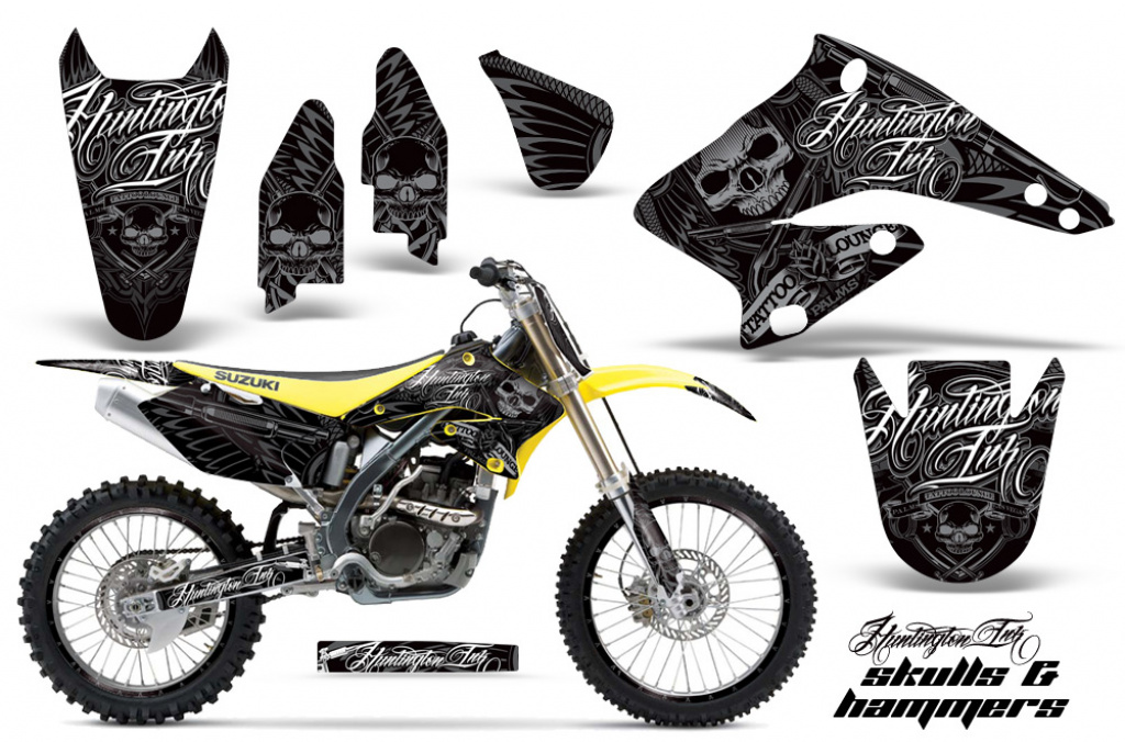 Skulls N Hammers Silber mit Nummernfeldern für Suzuki RMZ 250 2004-2006