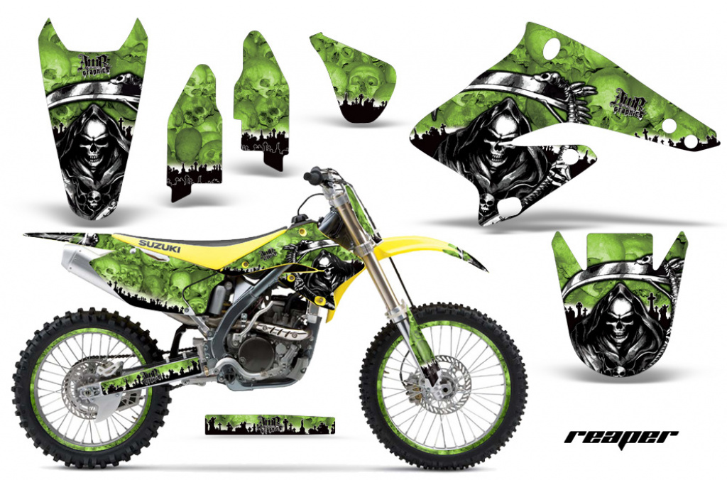 Reaper Grün mit Nummernfeldern für Suzuki RMZ 250 2004-2006