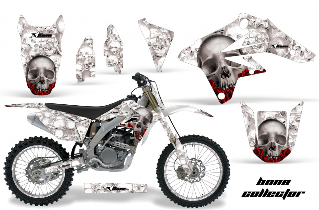 Bone Collector Weiß mit Nummernfeldern für Suzuki RMZ 250 2007-2009