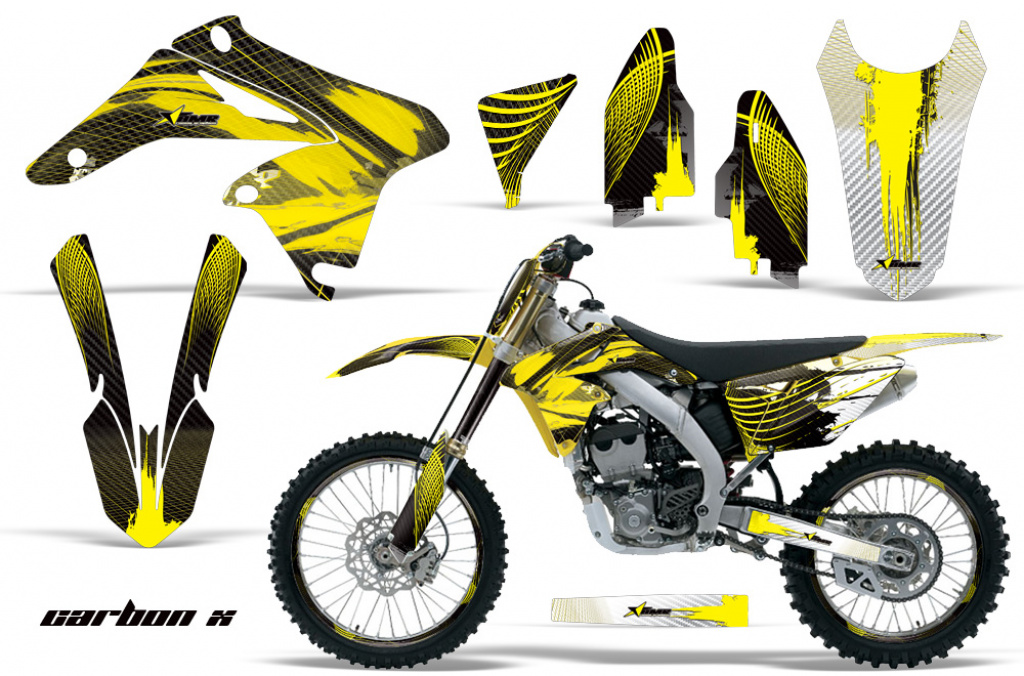 Carbon-X Gelb mit Nummernfeldern für Suzuki RMZ 250 2010-2018