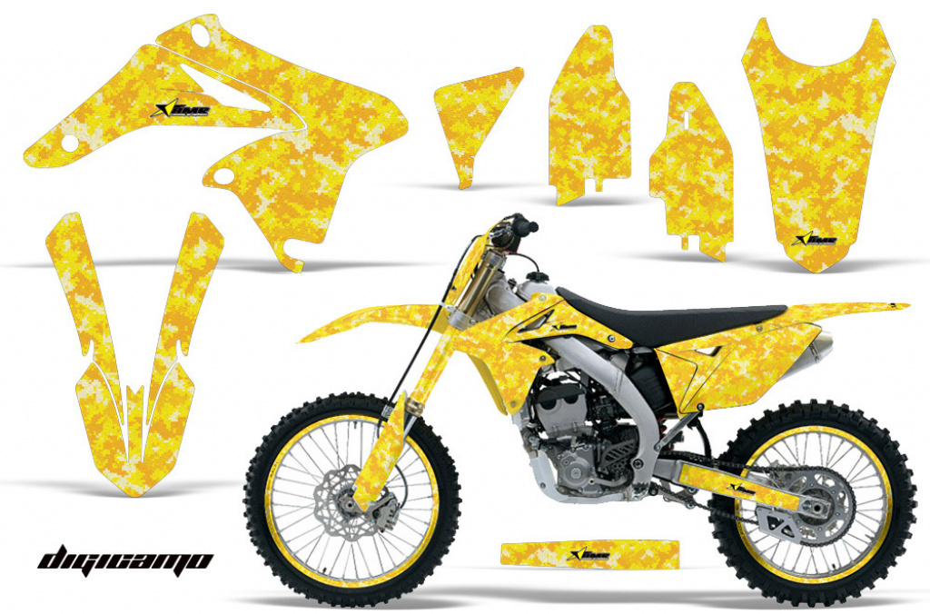 Digicamo Gelb mit Nummernfeldern für Suzuki RMZ 250 2010-2018