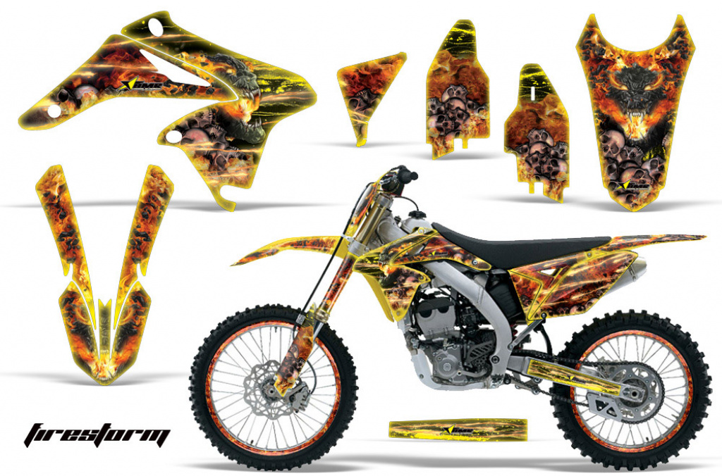 Firestorm Weiß mit Nummernfeldern für Suzuki RMZ 250 2010-2018