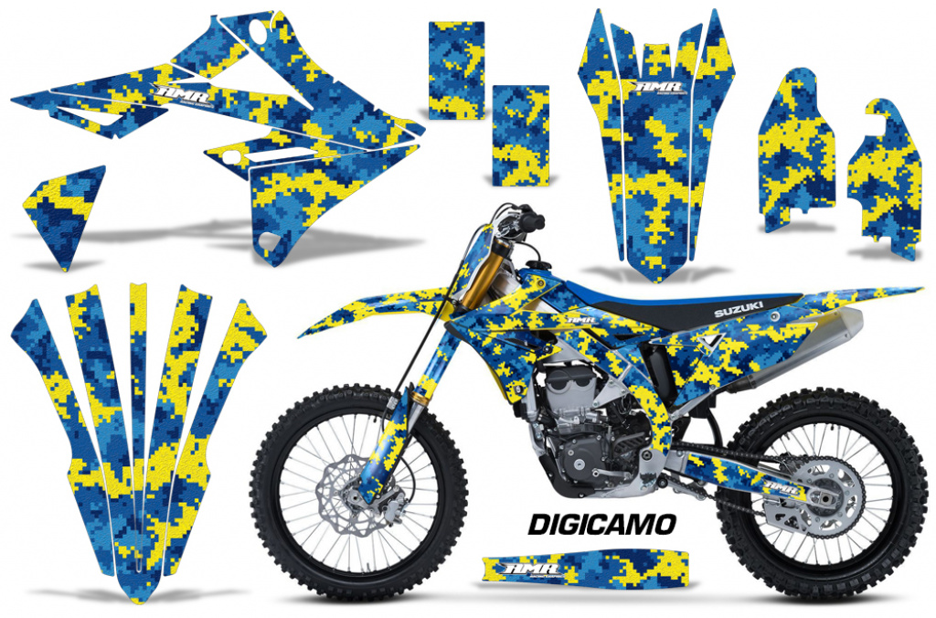 Digicamo Blau mit Nummernfeldern für Suzuki RMZ 450 2018-2025