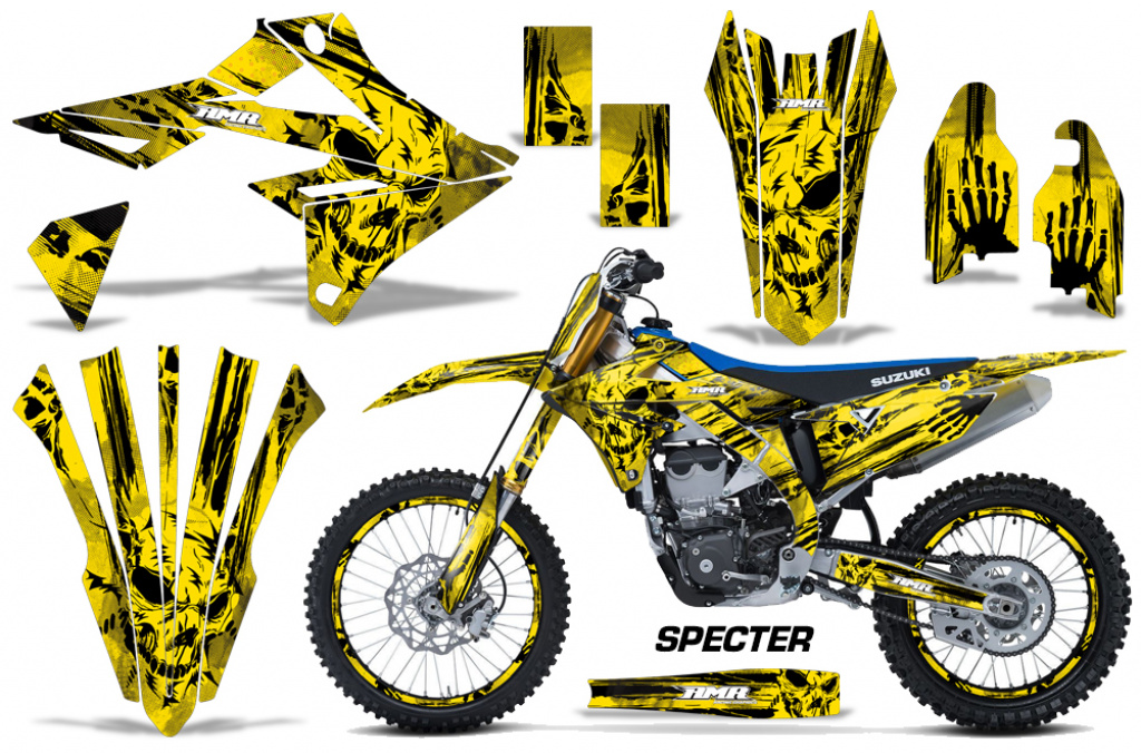 Specter Gelb mit Nummernfeldern für Suzuki RMZ 450 2018-2025