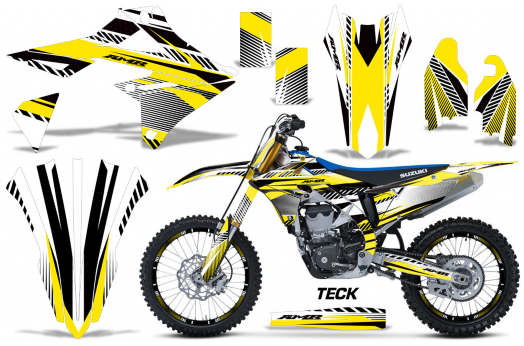 Treck Gelb mit Nummernfeldern für Suzuki RMZ 450 2018-2025