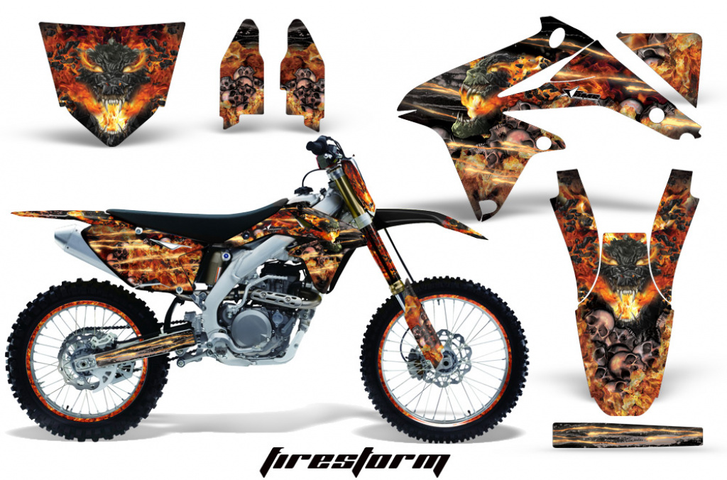 Firestorm Schwarz mit Nummernfeldern für Suzuki RMZ 450 2008-2017