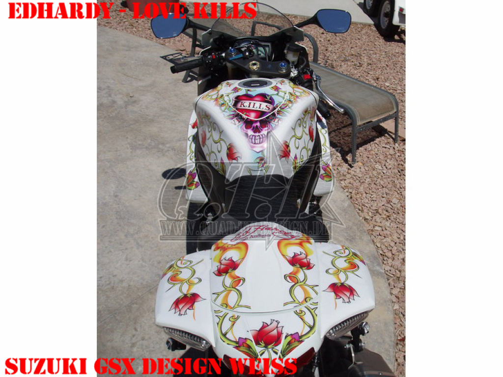 Ed-Hardy - LoveKills Weiß für Suzuki GSXR 600/750 2008-2010