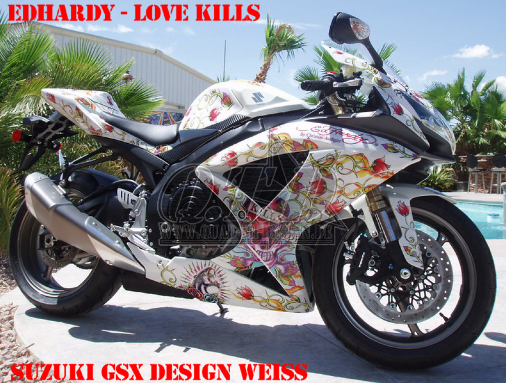 Ed-Hardy - LoveKills Weiß für Suzuki GSXR 600/750 2008-2010