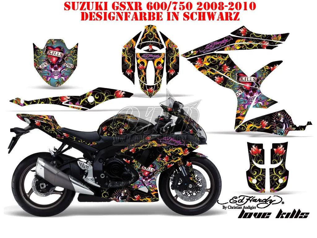 Ed-Hardy - LoveKills Schwarz Suzuki GSXR 600/750 2008-2010