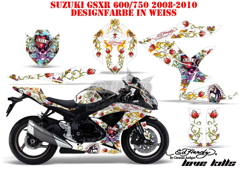 Ed-Hardy - LoveKills Weiß Suzuki GSXR 600/750 2008-2010