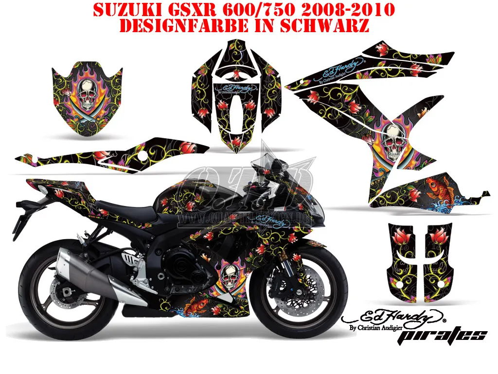 Ed-Hardy - Pirates Schwarz Suzuki GSXR 600/750 2008-2010
