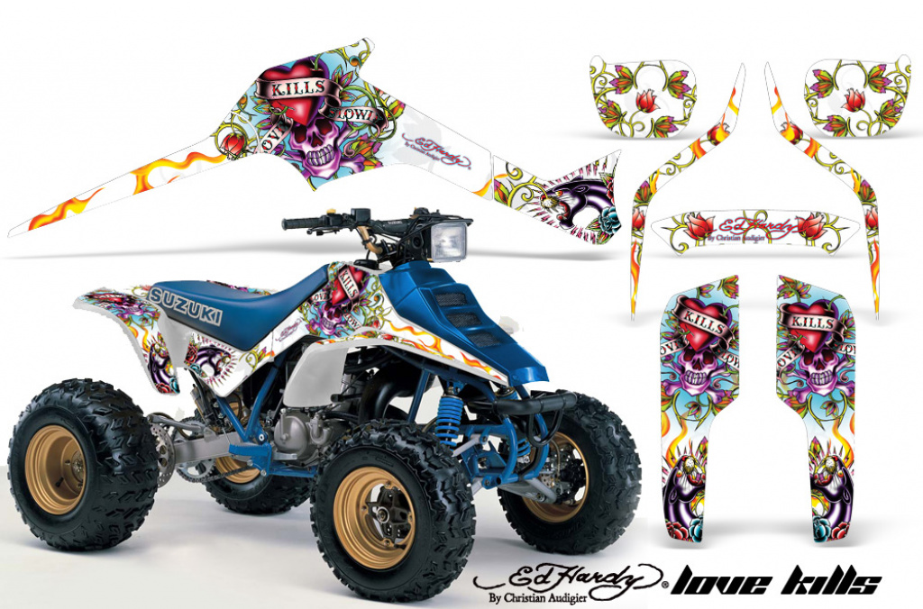 Ed-Hardy - LoveKills White for Suzuki LT 250/LT 250r 1985-1992