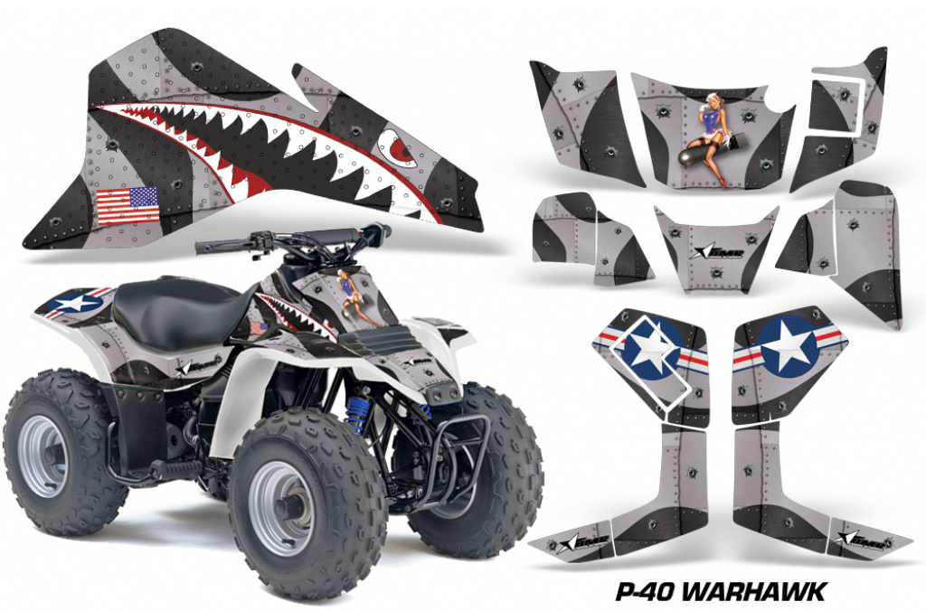 P40-Warhawk Schwarz für Suzuki QuadSport LT80 1987-2006