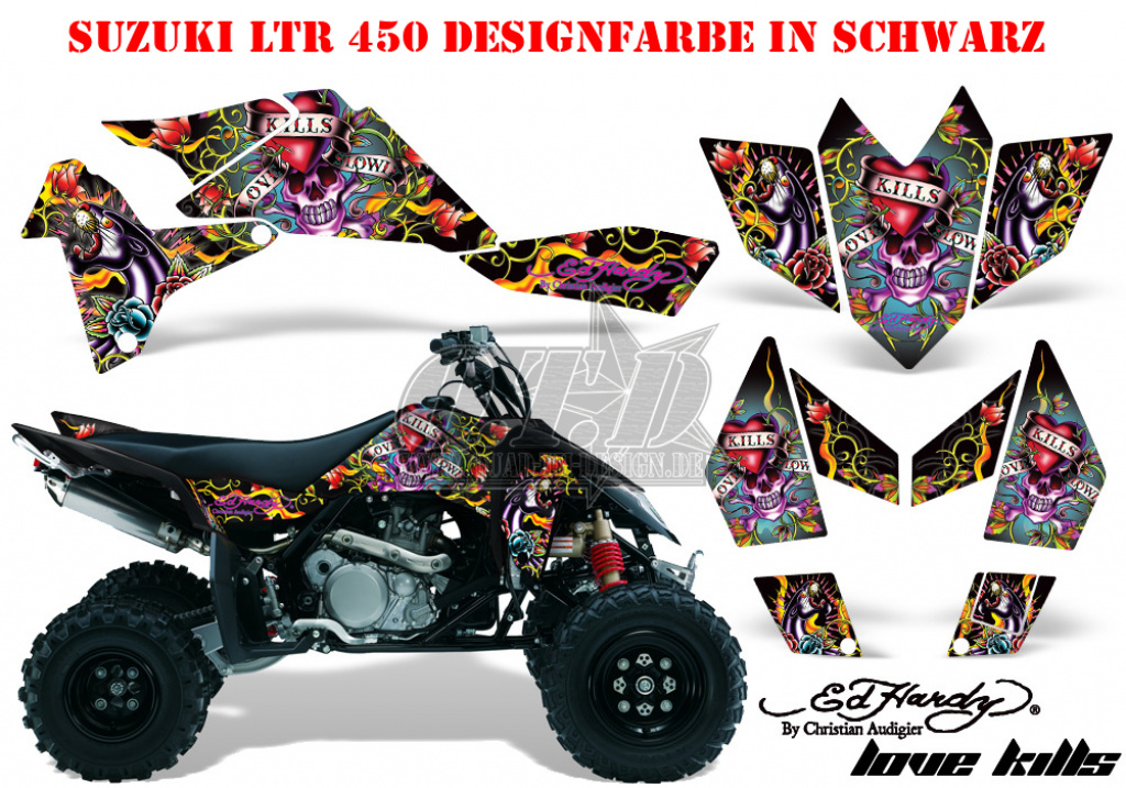 Ed-Hardy - LoveKills Schwarz für Suzuki LTR 450
