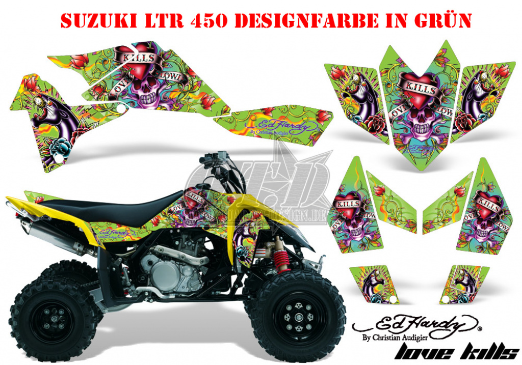 Ed-Hardy - LoveKills Grün für Suzuki LTR 450