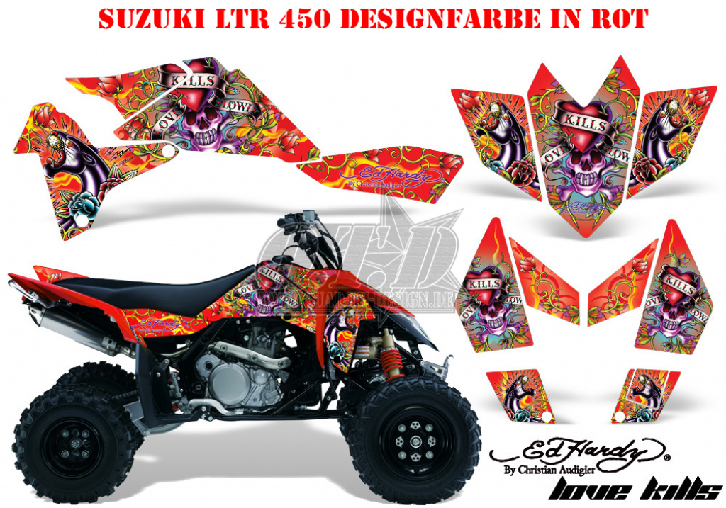 Ed-Hardy - LoveKills Rot für Suzuki LTR 450