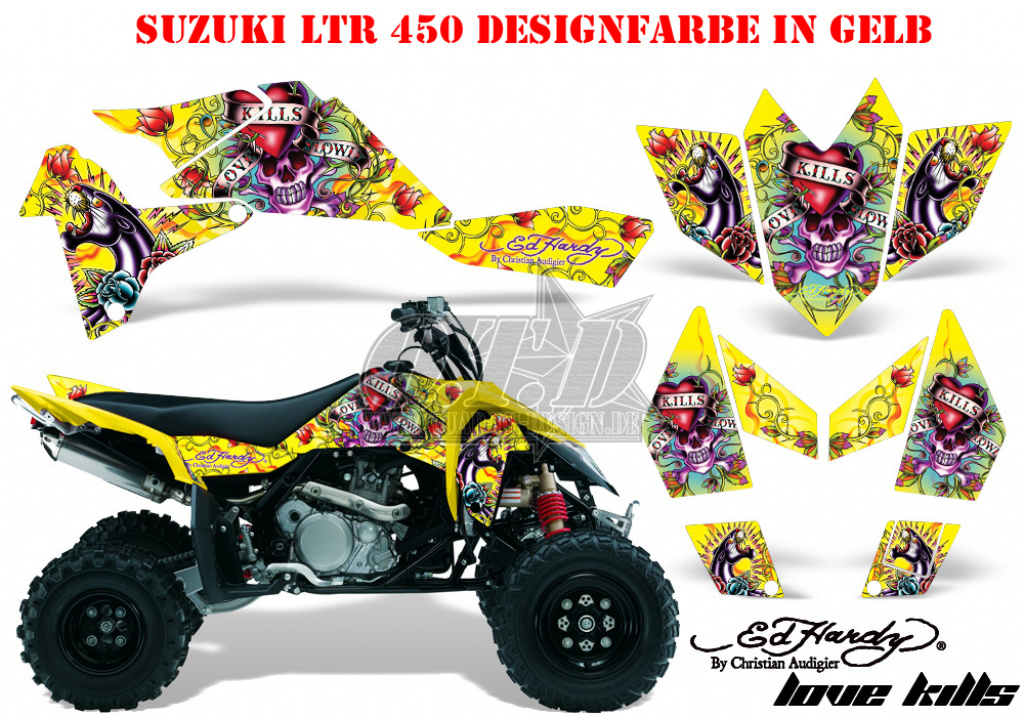 Ed-Hardy - LoveKills Gelb für Suzuki LTR 450