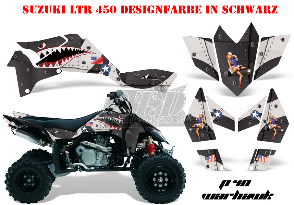 P40-Warhawk Schwarz für Suzuki LTR 450