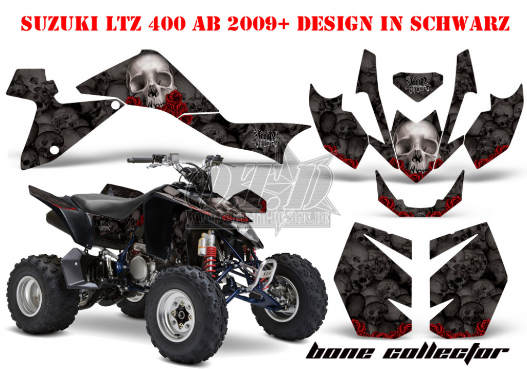 Bone Collector Schwarz für Suzuki LTZ 400 2009+