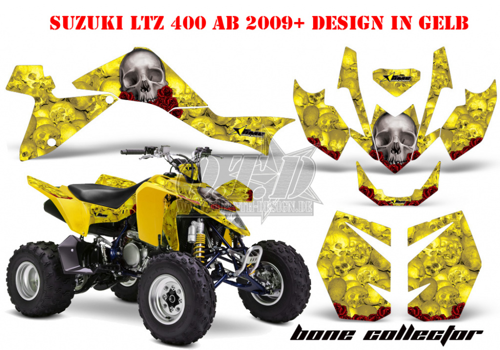 Bone Collector Gelb für Suzuki LTZ 400 2009+