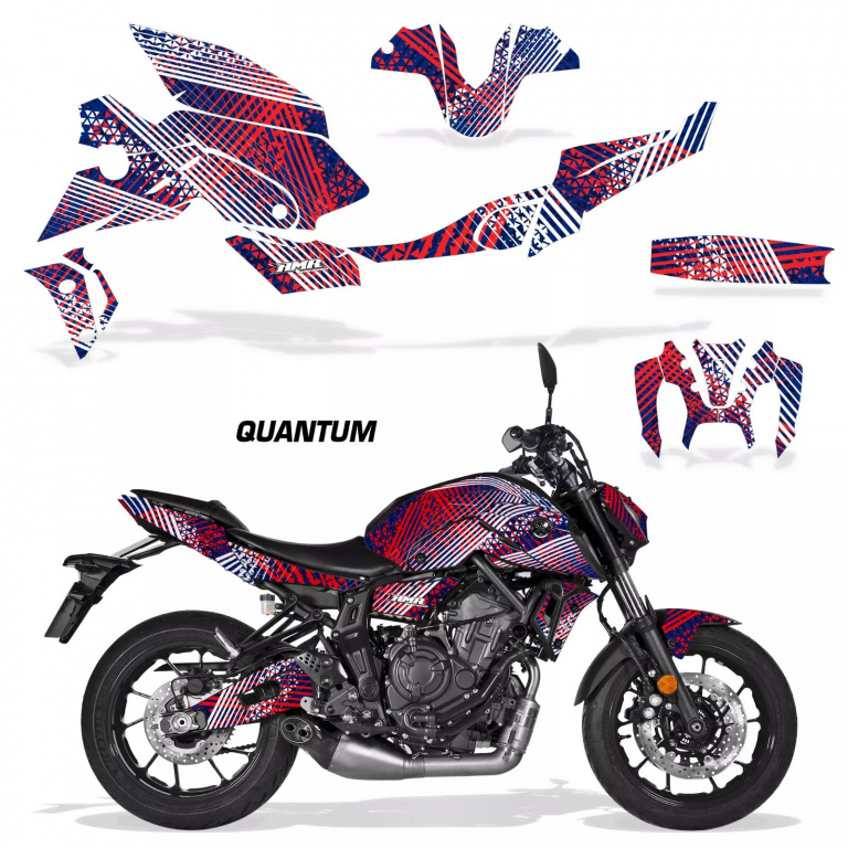 Quantum Background = Blue, Design color = Red for Yamaha MT 07 2021-2024
