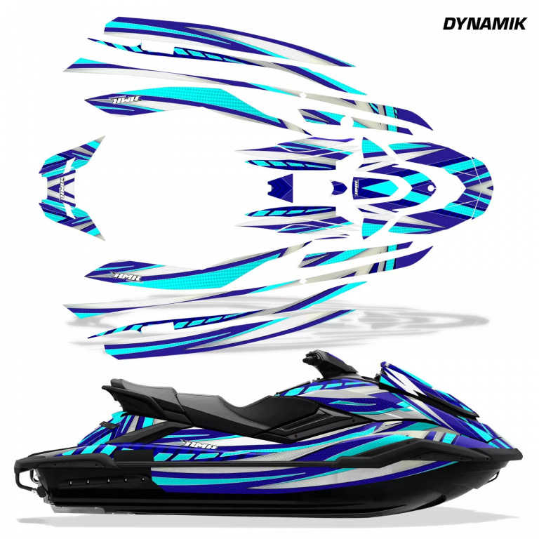 Dynamik Hintergrund = Blau, Designfarbe = Teal Blau für Yamaha FX Cruiser SVHO 2019-2021