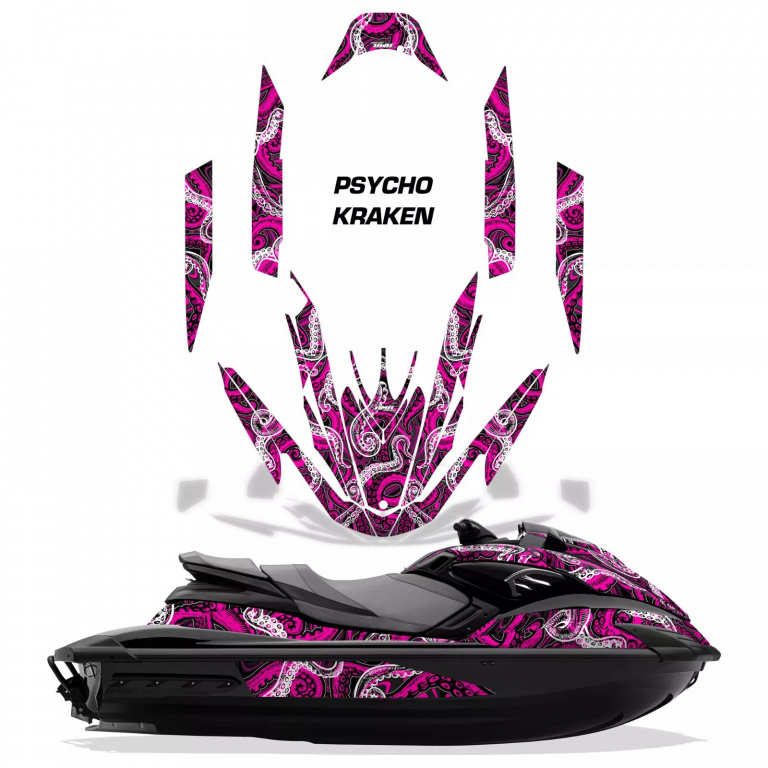 Psycho Kraken Background = Black, Design color = Pink for Yamaha FZR 2009-2016