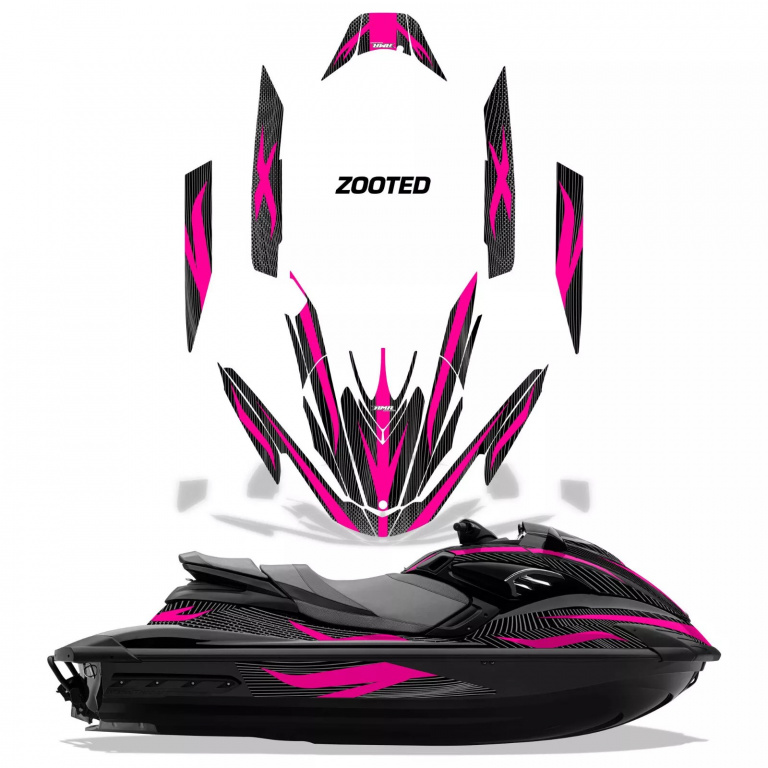 Zooted Background = Black, Design color = Pink for Yamaha FZR 2009-2016