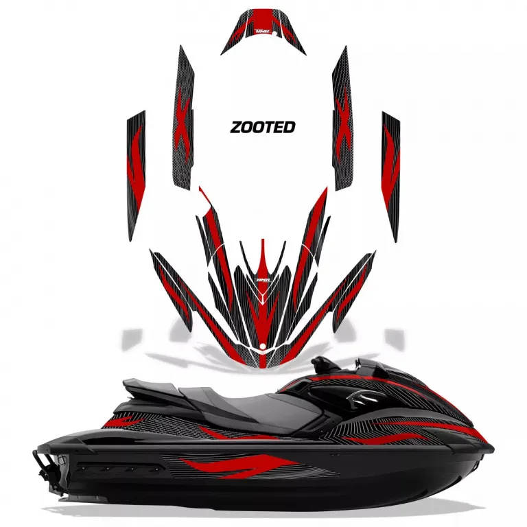 Zooted Background = Black, Design color = Red for Yamaha FZR 2009-2016