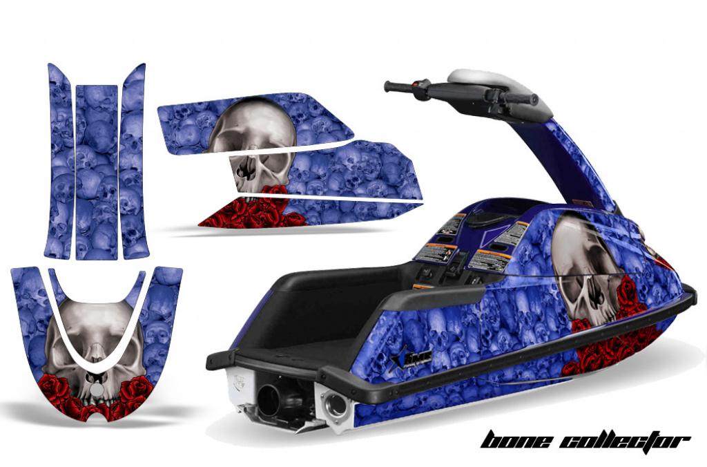 Bone Collector Blau für Yamaha Superjet Freestyle (Runde Nase)