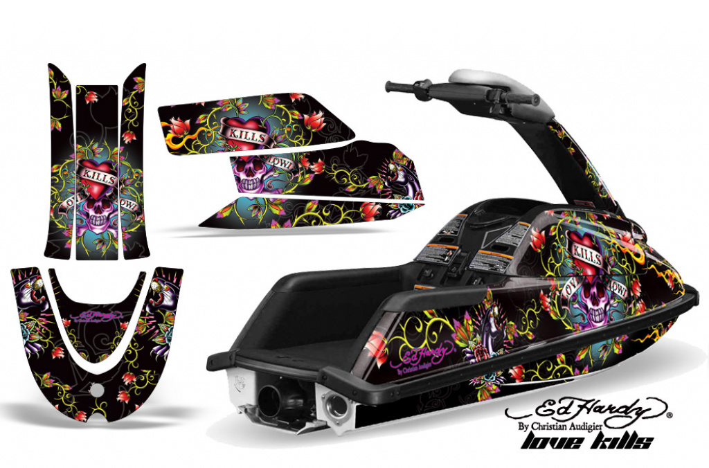 Ed-Hardy - LoveKills Schwarz für Yamaha Superjet Freestyle (Runde Nase)
